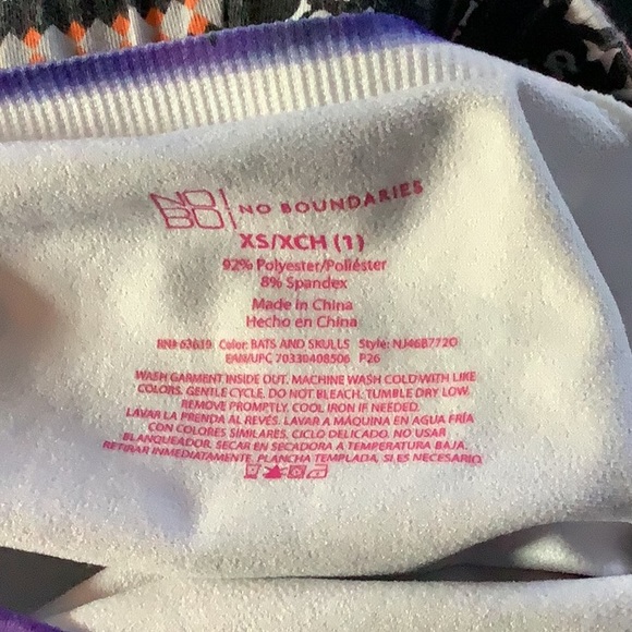 4 pair No Boundaries Halloween leggings small xs - Picture 9 of 9